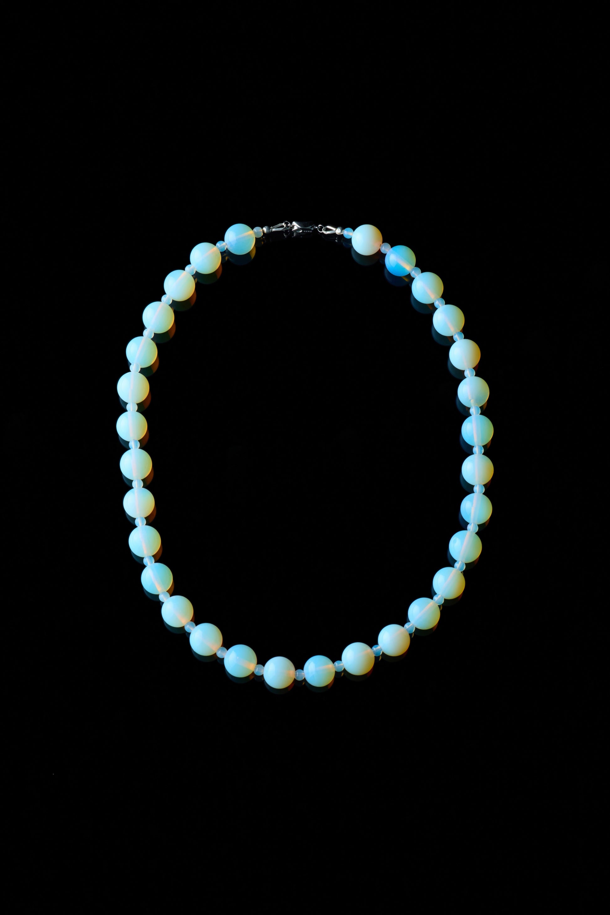 Opal Moon necklace, small bead