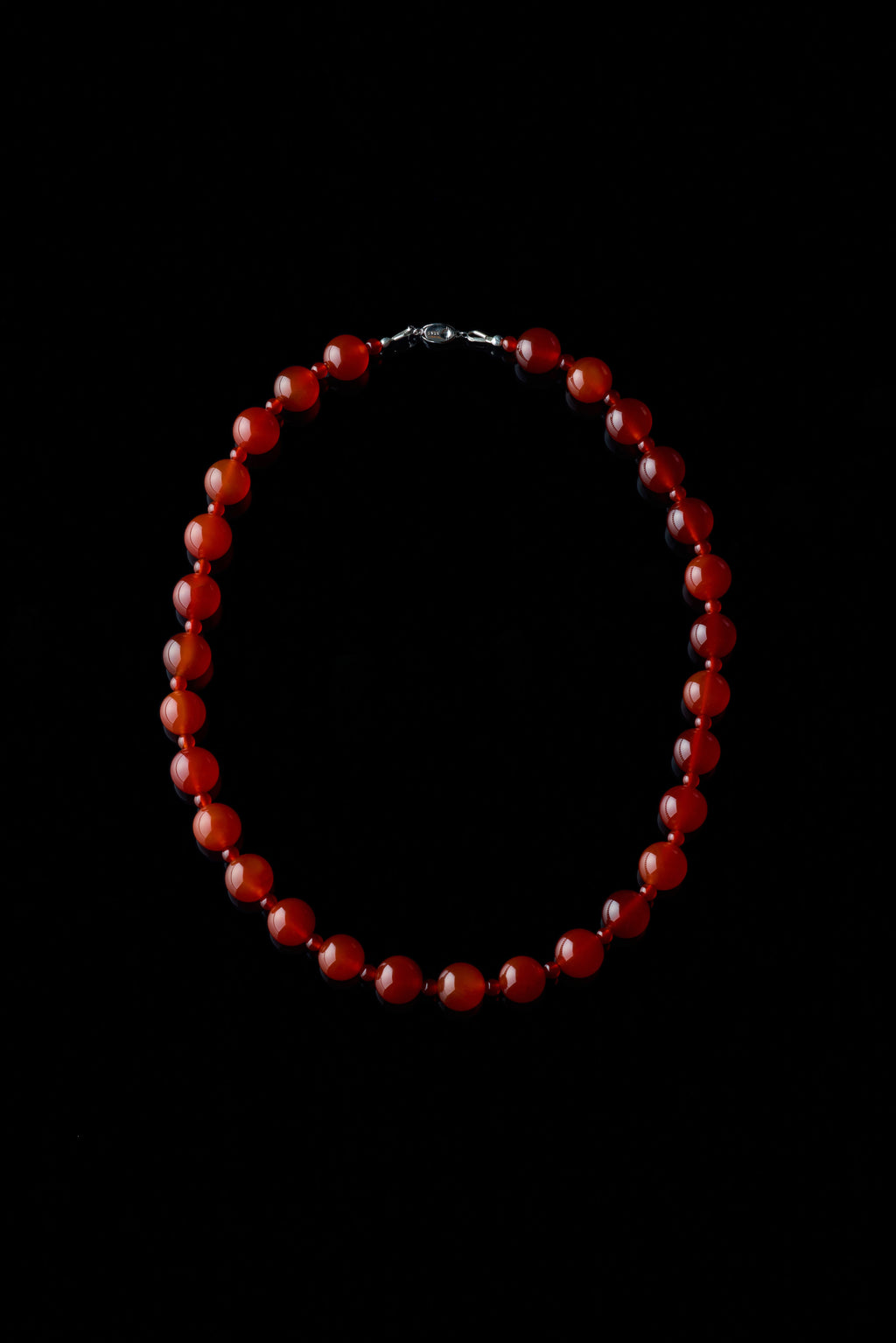 Red Agate necklace, small bead