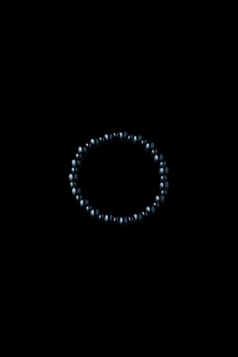 black obsidian small beaded bracelet