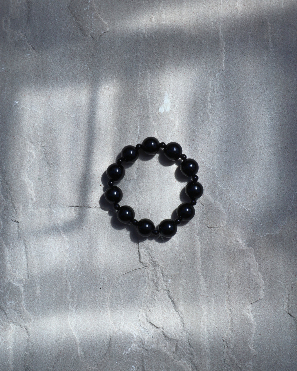black onyx small beaded bracelet