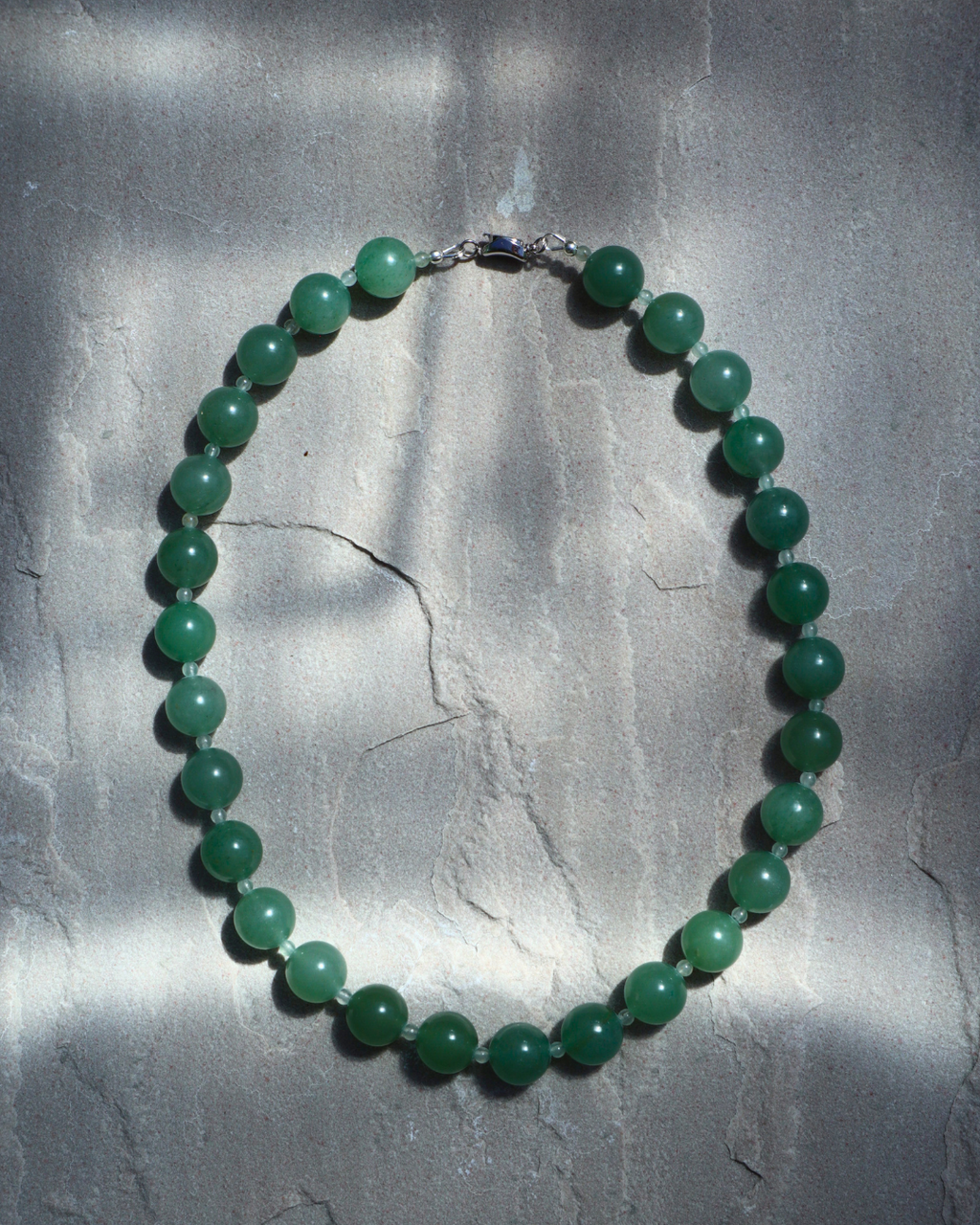 Green Aventurine necklace, small bead
