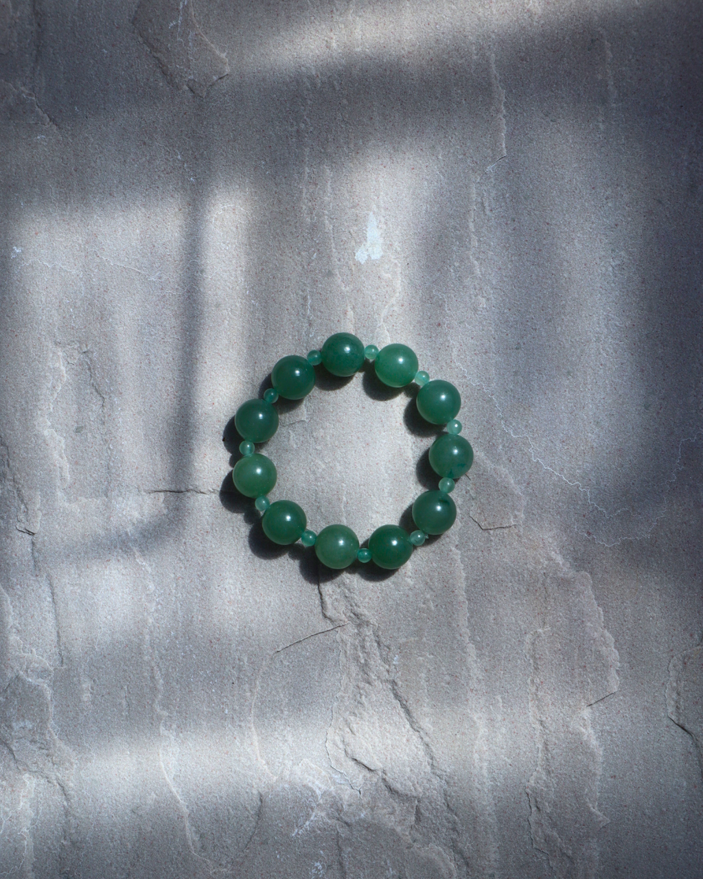 green aventurine small beaded bracelet