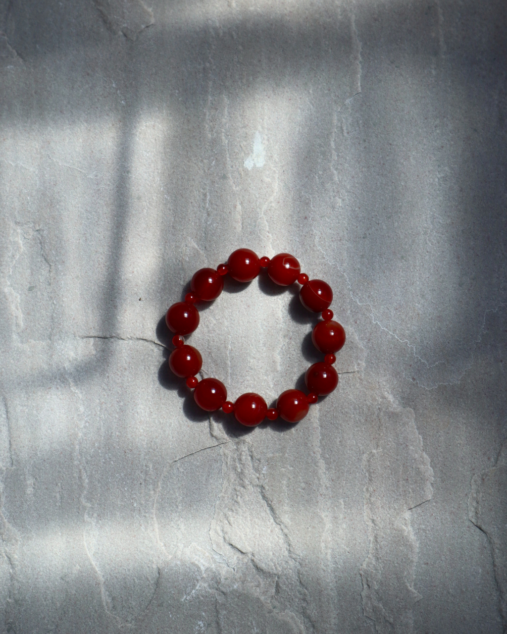 red carnelian small beaded bracelet