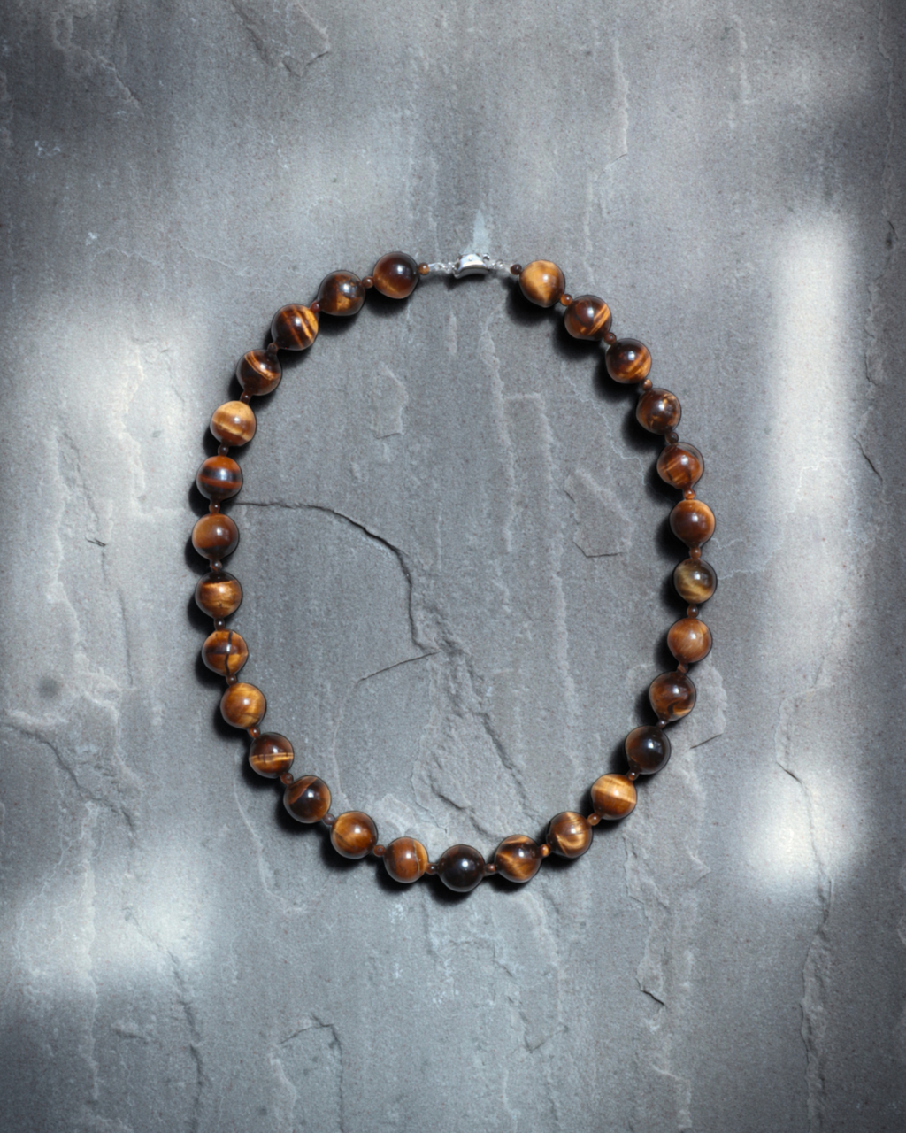 Tiger eye necklace, small bead