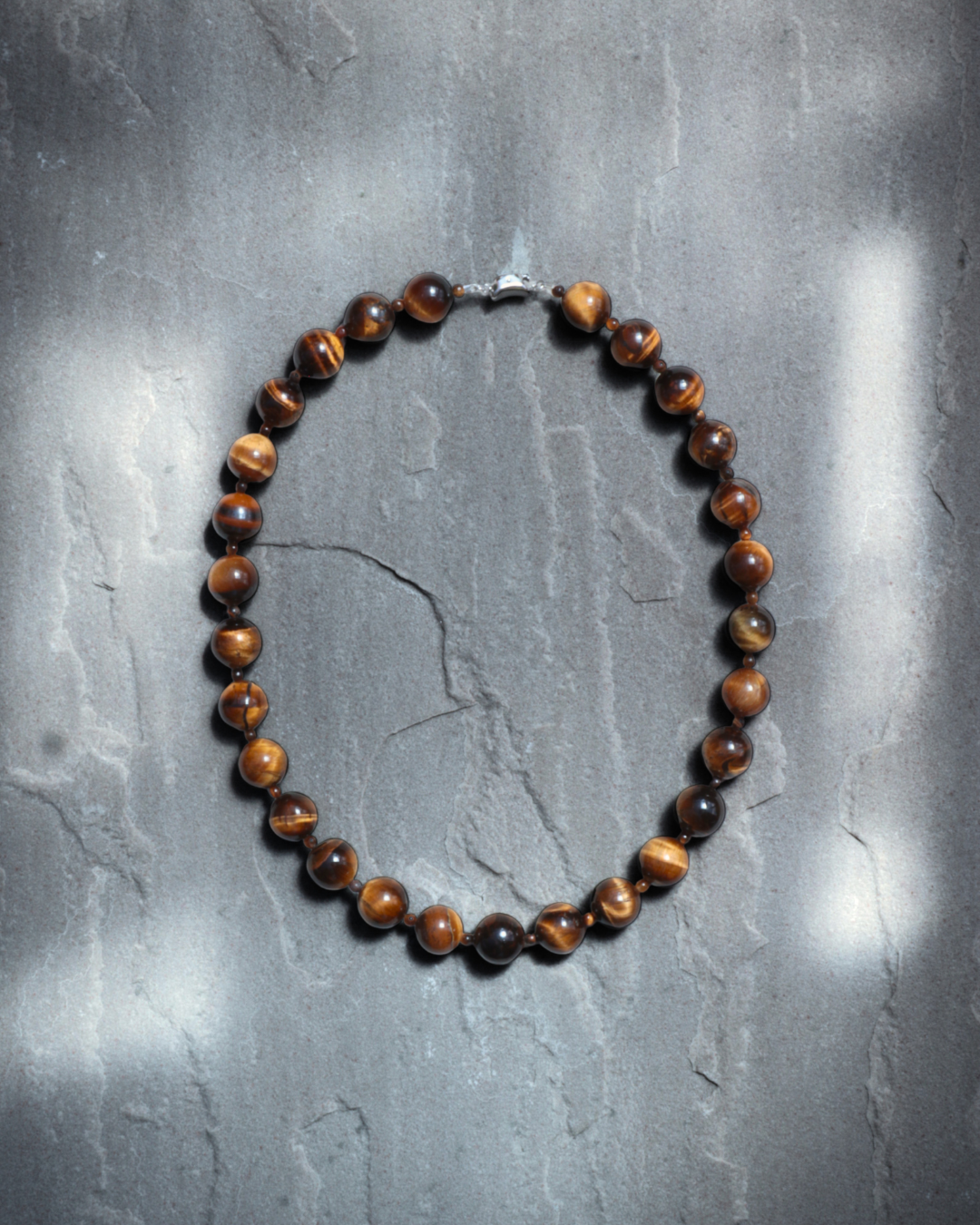 Tiger eye necklace, small bead