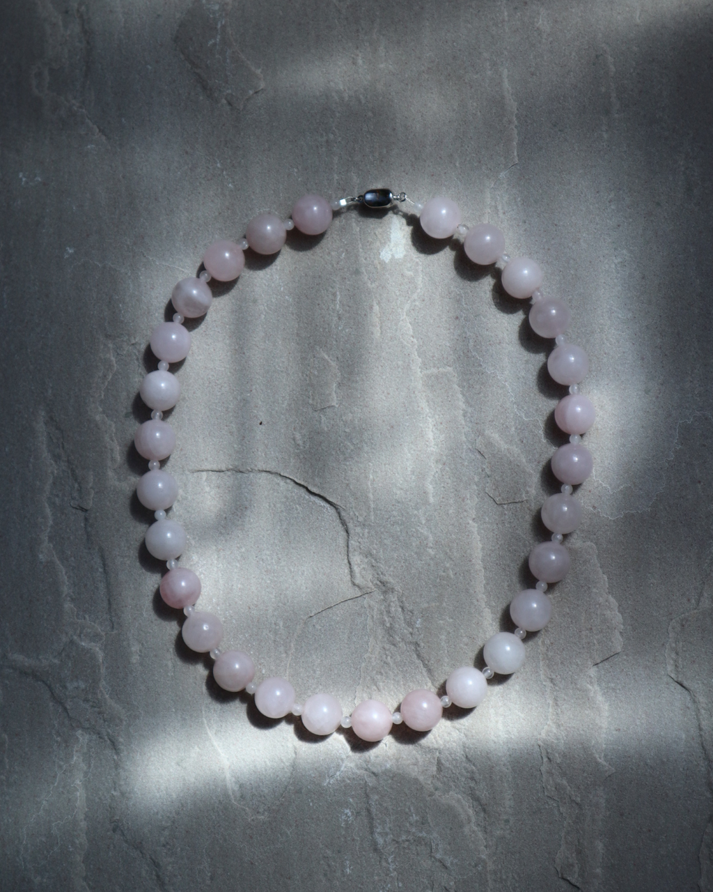 Rose Quartz necklace, small bead