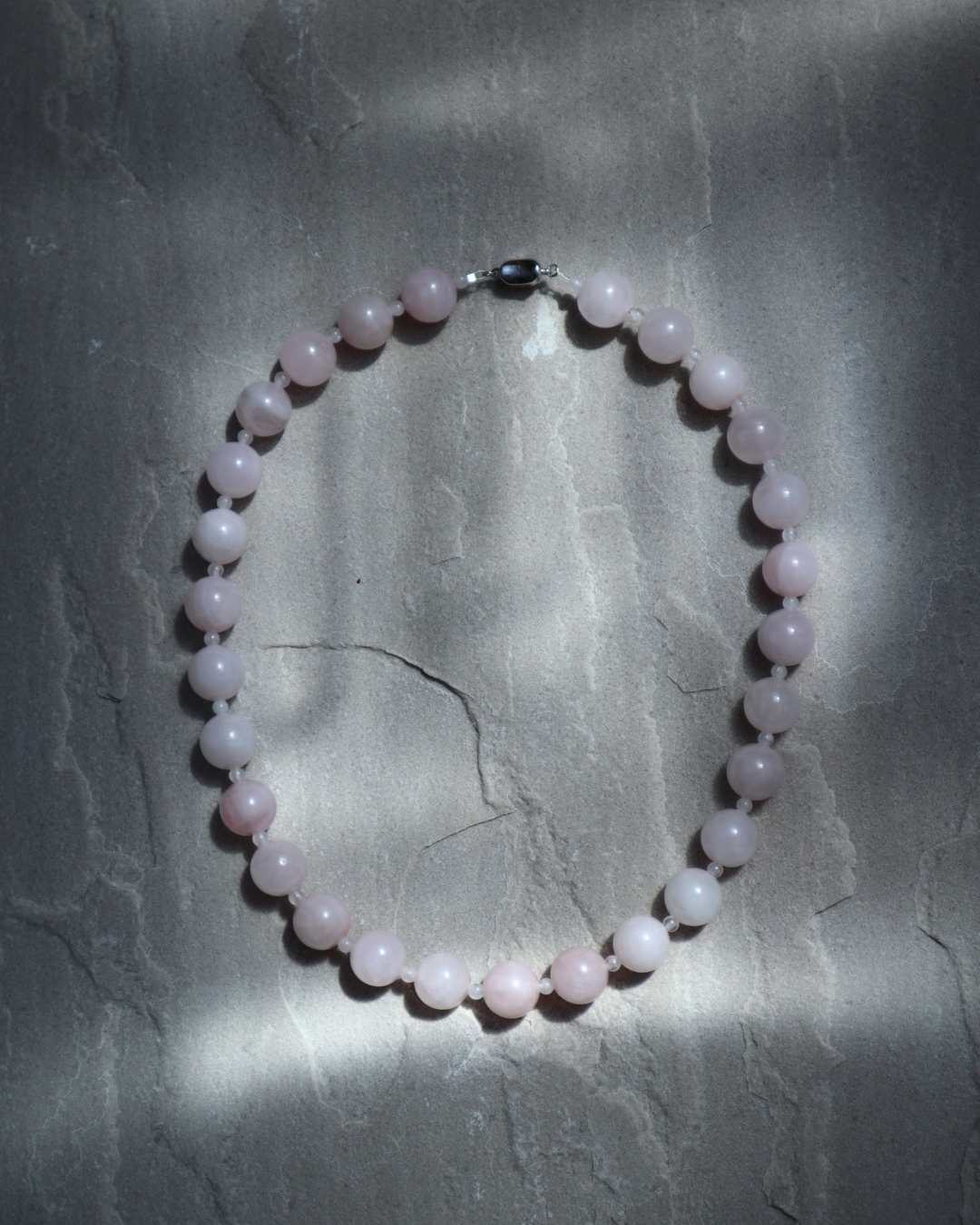 Rose Quartz necklace, small bead