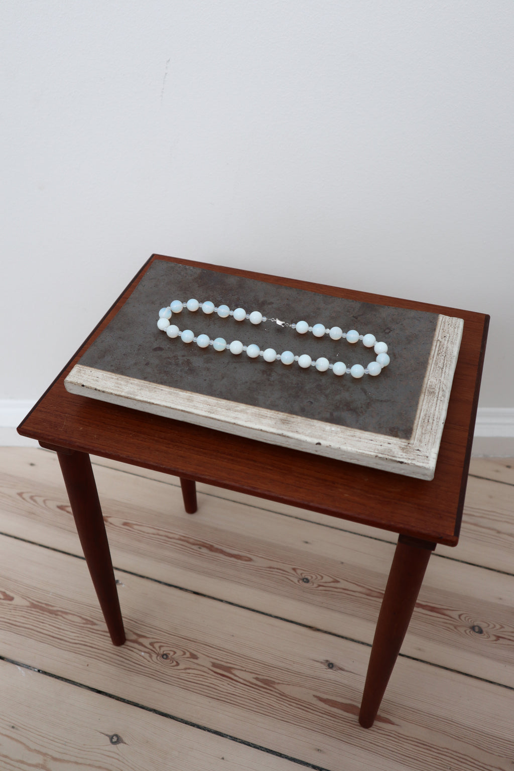 Opal Moon necklace, small bead