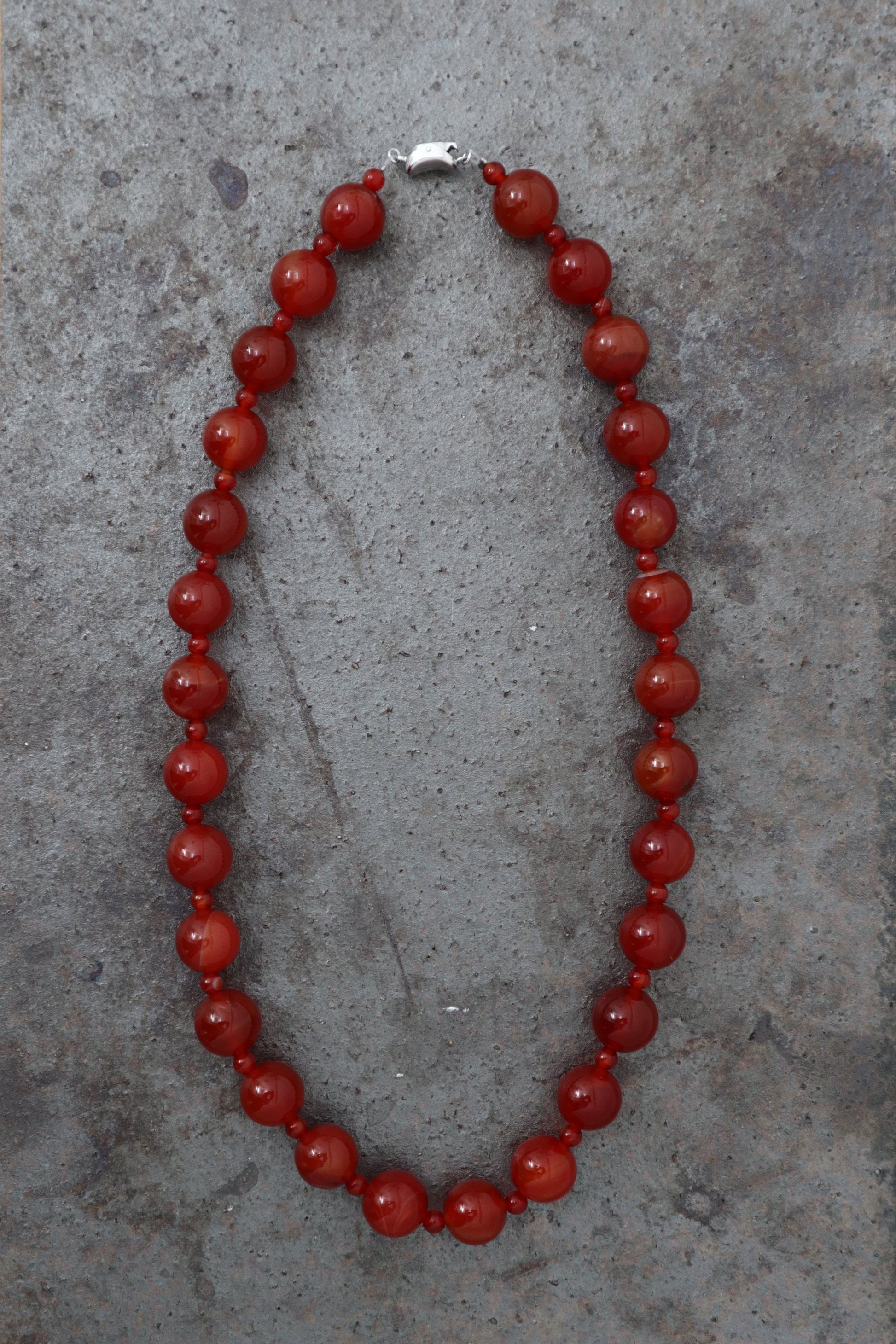 Red Carnelian necklace, small bead