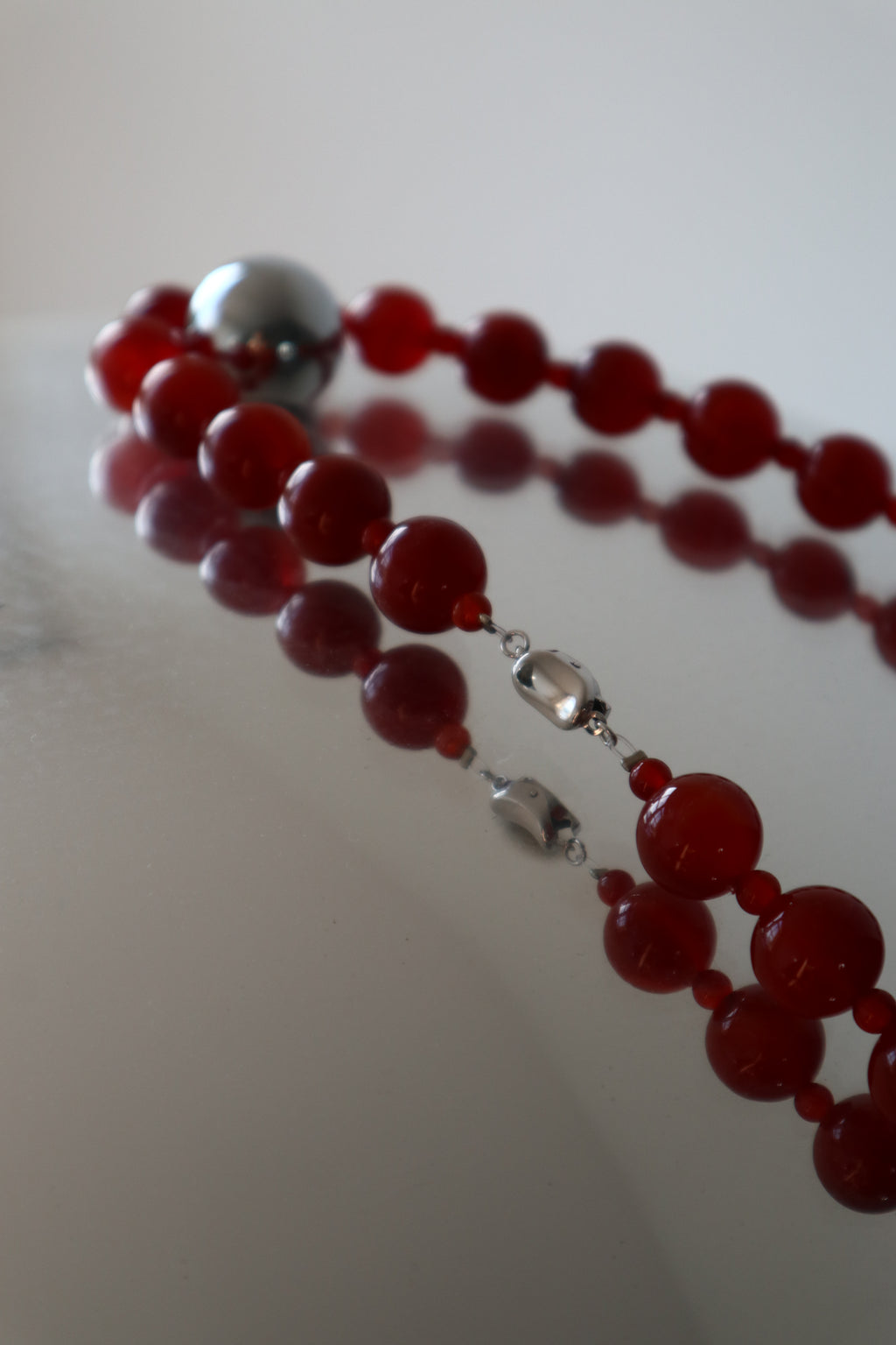 Red Carnelian necklace, small bead
