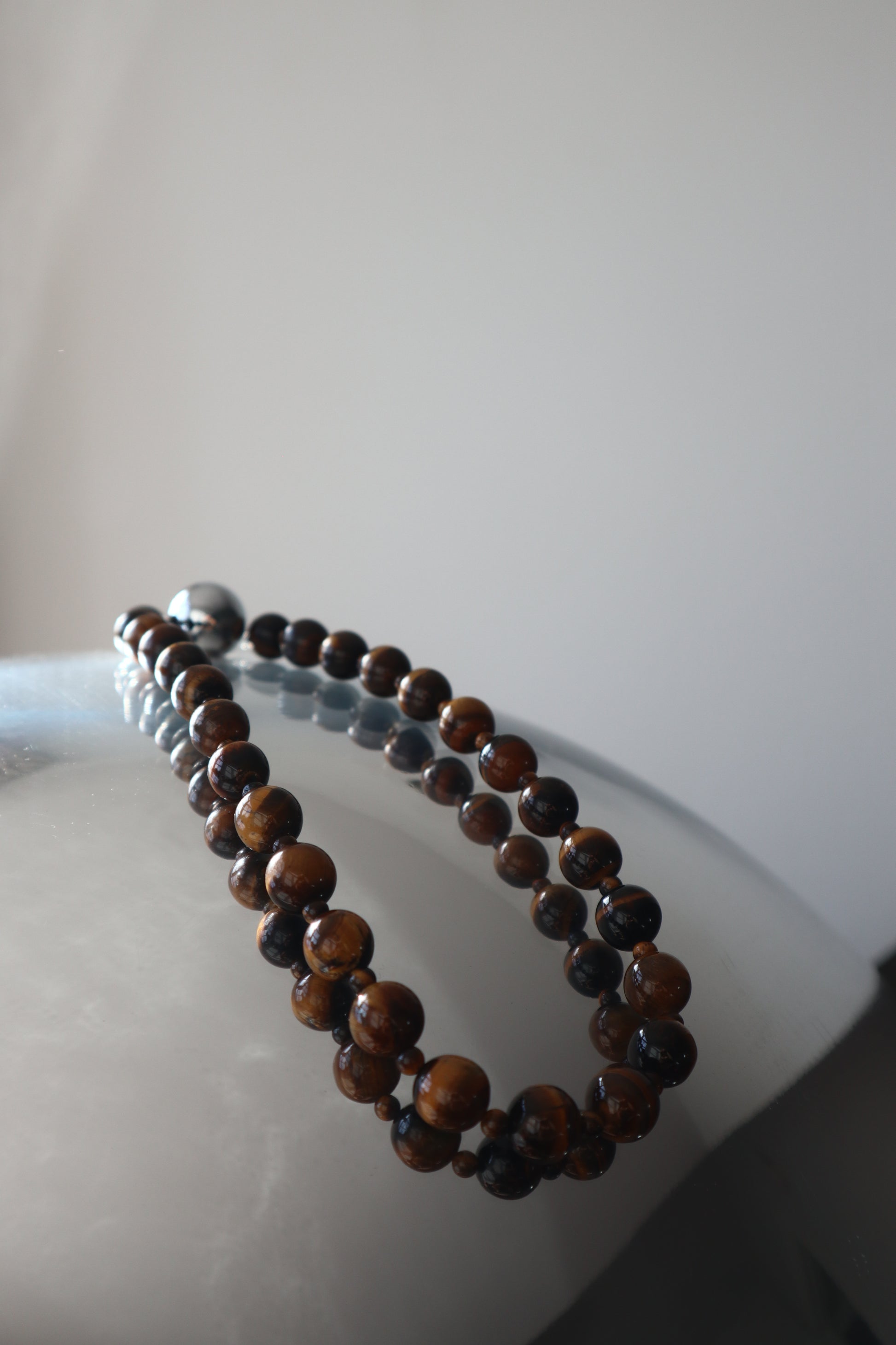 Tiger eye necklace, small bead