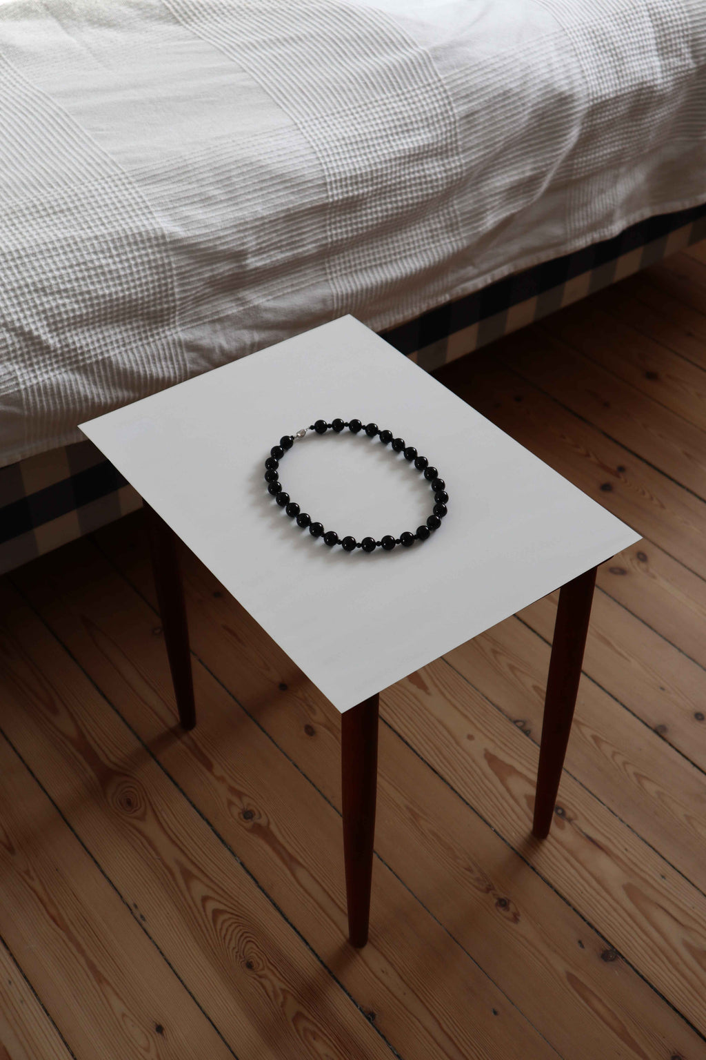 Black Onyx necklace, small bead