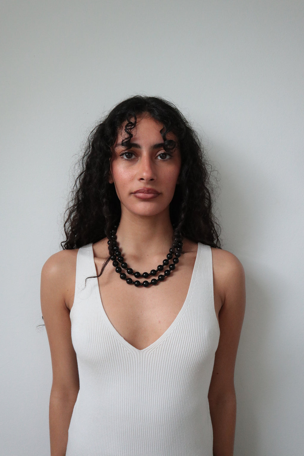 Black Onyx necklace, small bead