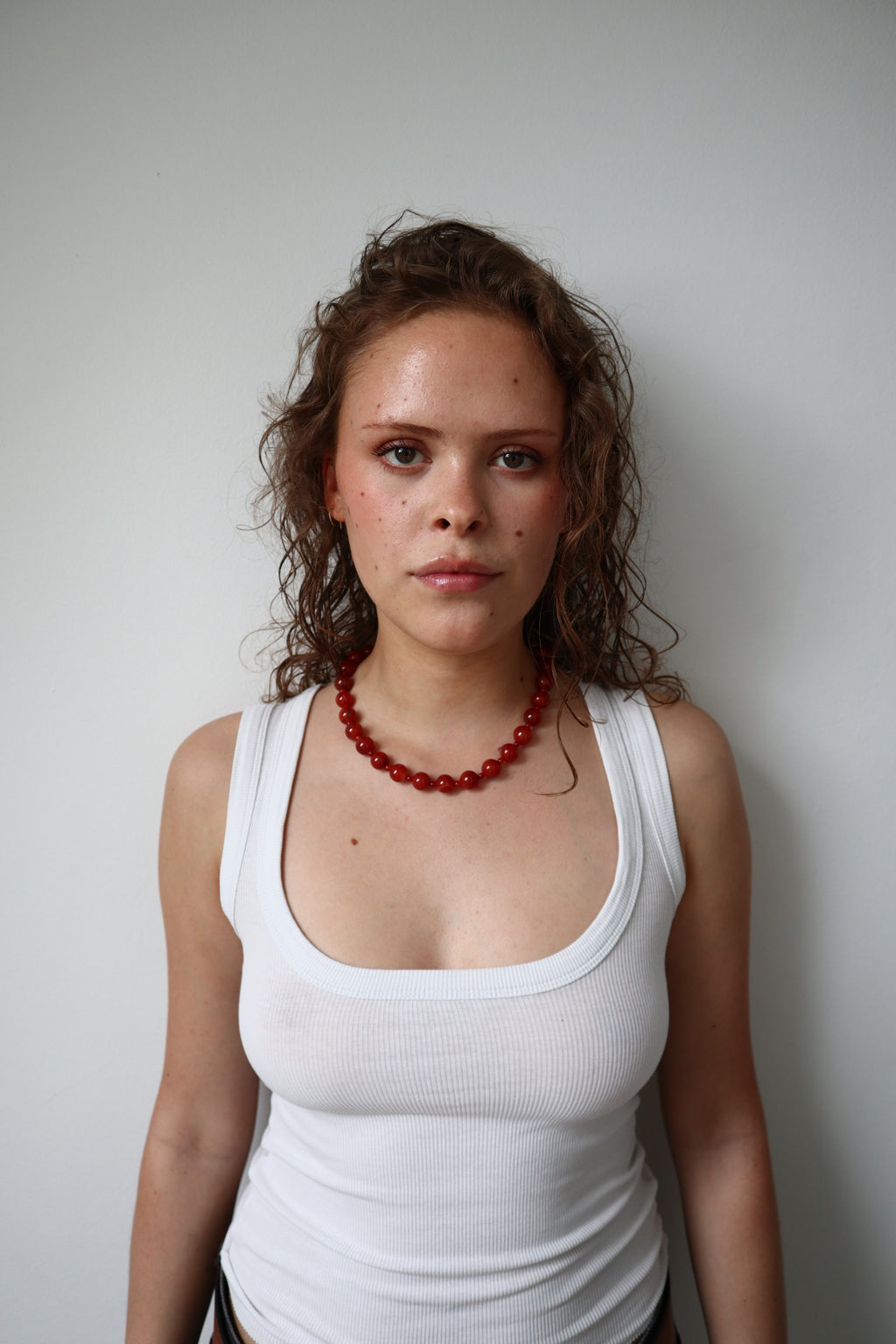 Red Carnelian necklace, small bead