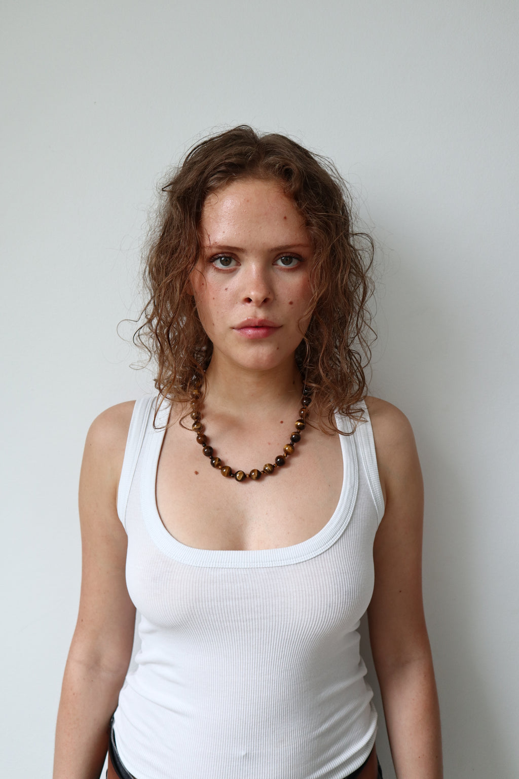 Tiger eye necklace, small bead