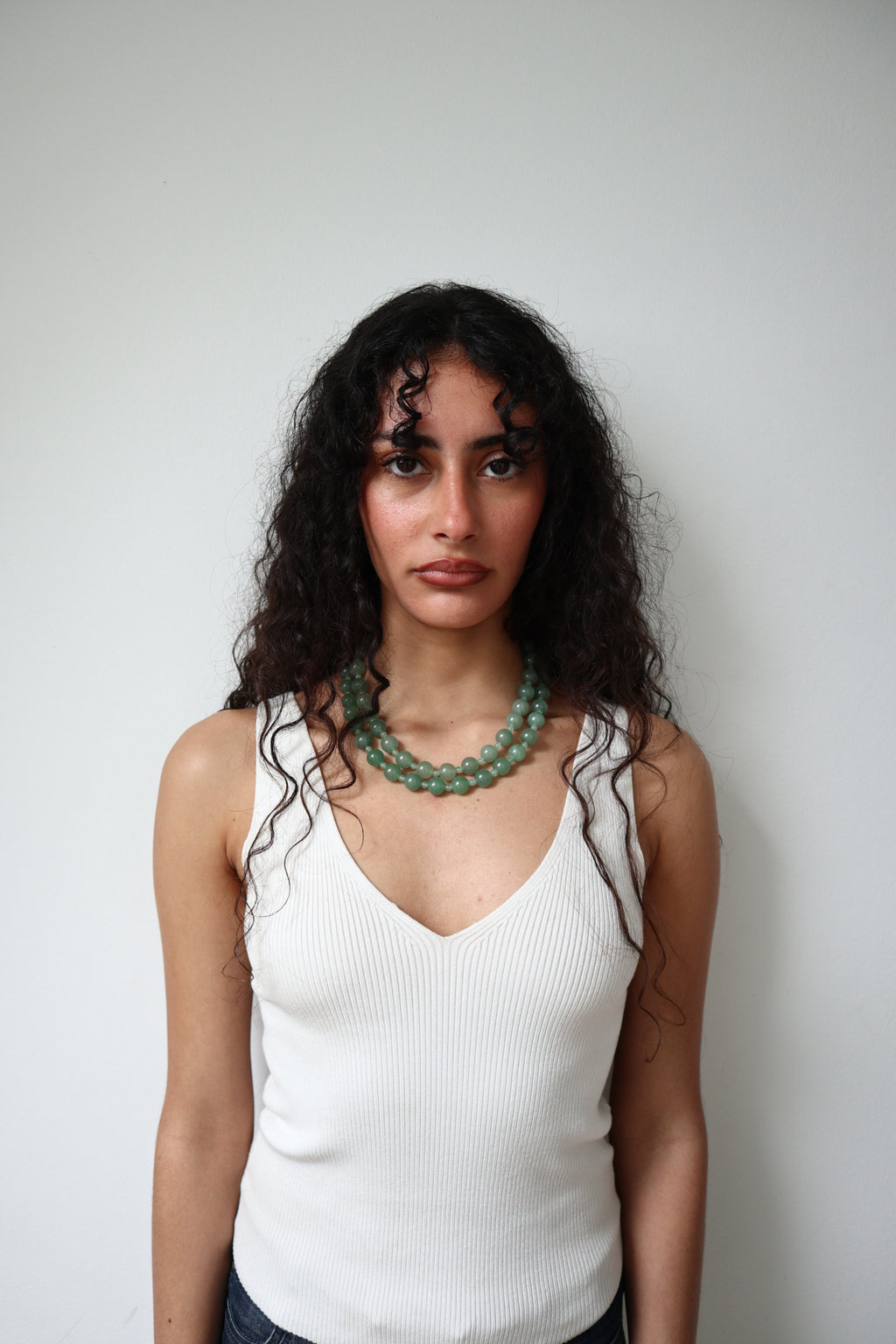 Green Aventurine necklace, small bead