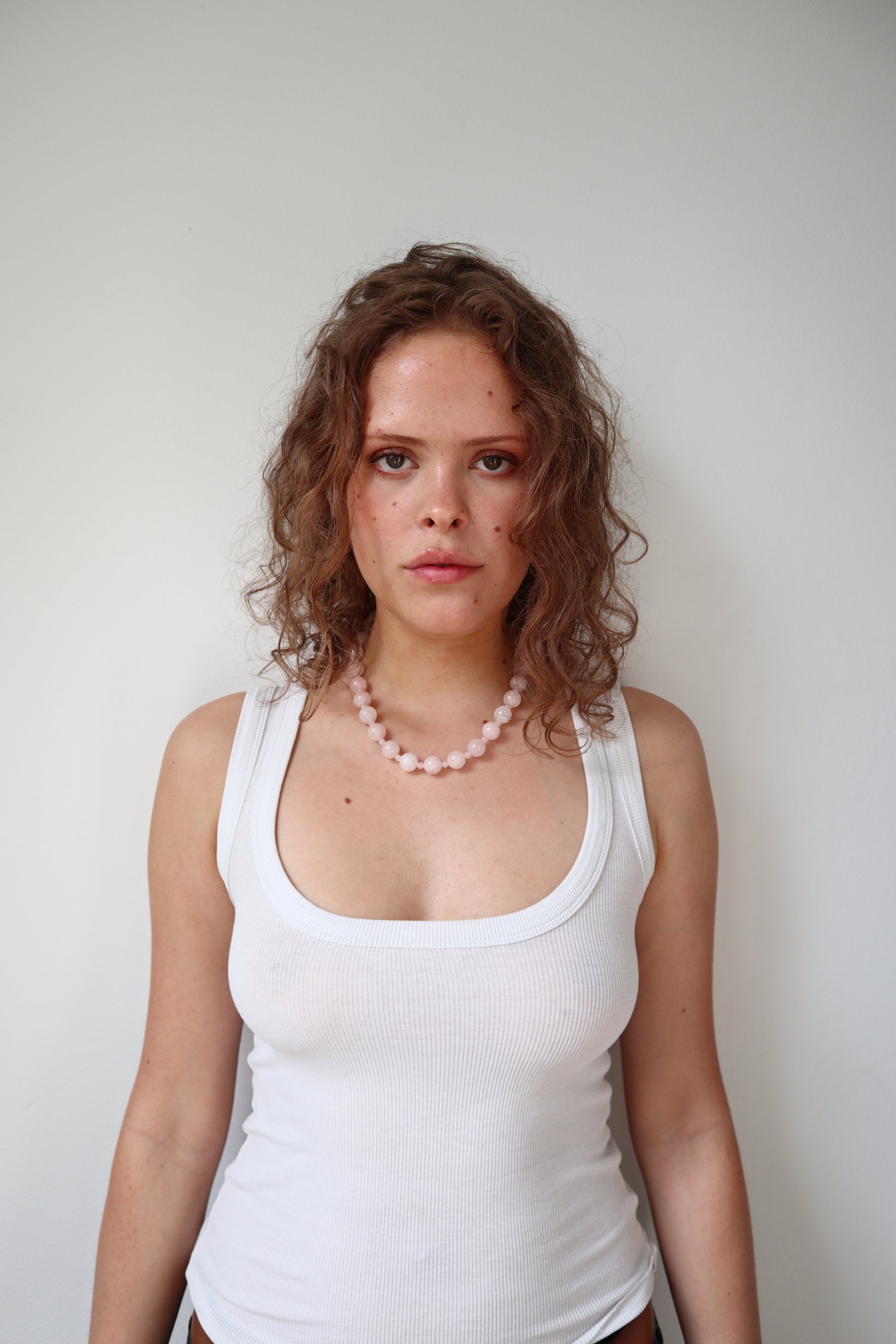 Rose Quartz necklace, small bead