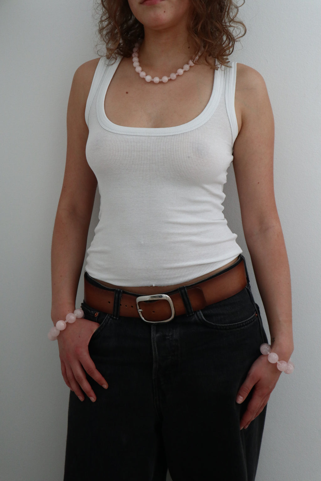 Rose Quartz necklace, small bead